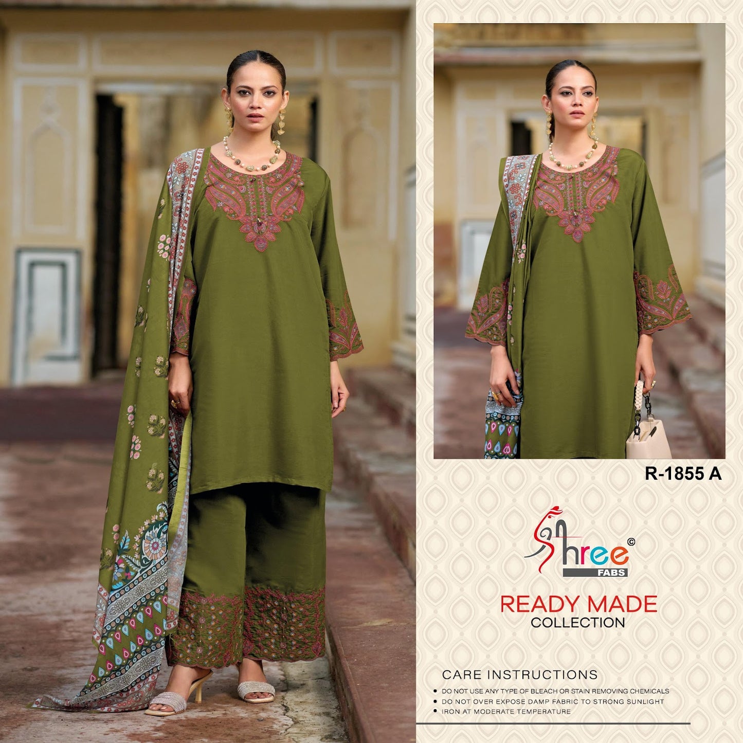 R 1855 Shree Fabs Cambric Pakistani Readymade Suits Wholesaler India