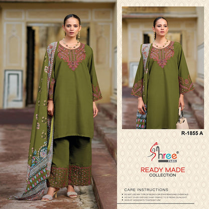 R 1855 Shree Fabs Cambric Pakistani Readymade Suits Wholesaler India