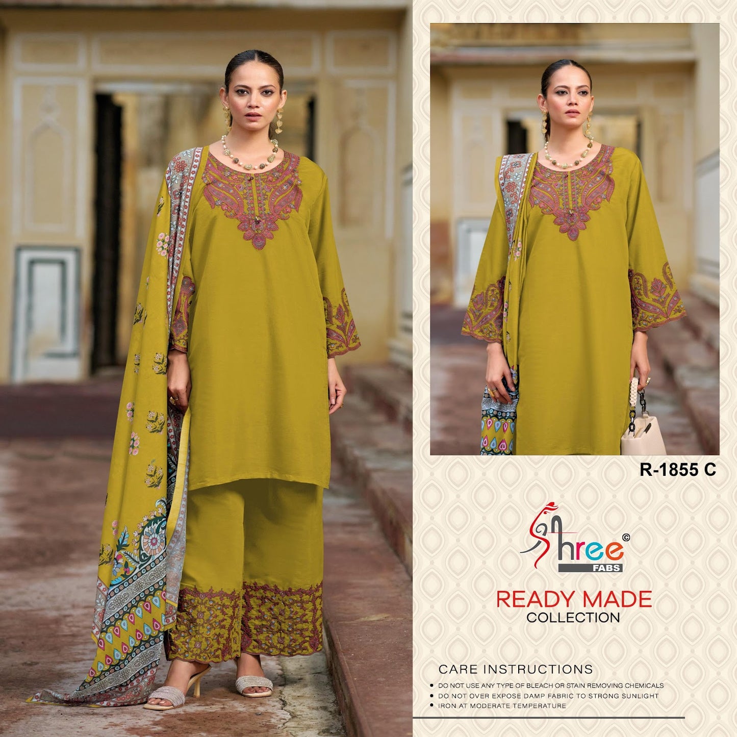 R 1855 Shree Fabs Cambric Pakistani Readymade Suits Wholesaler India