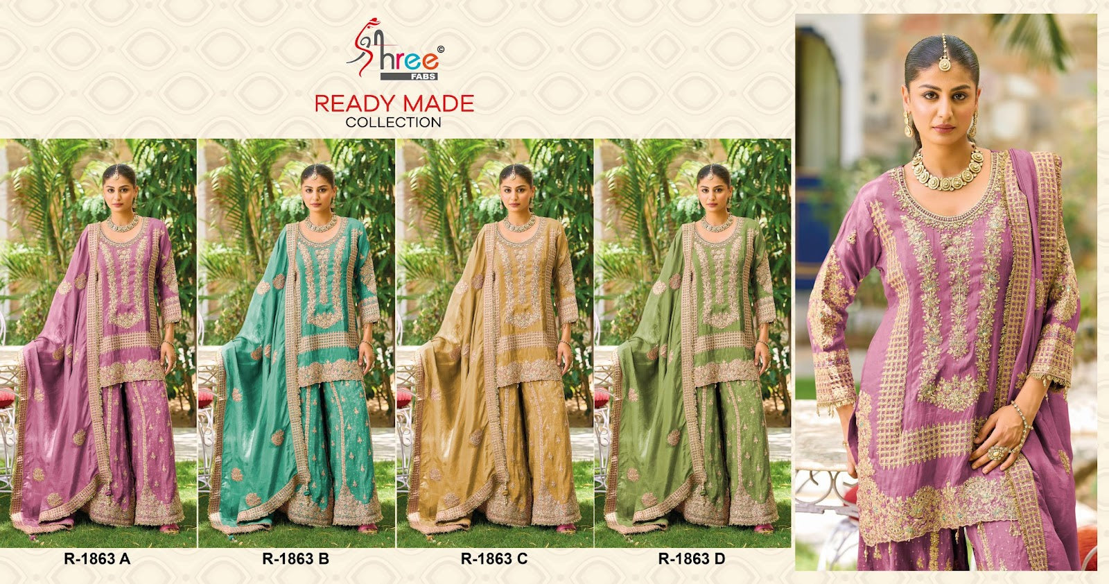 R 1863 Shree Fabs Viscose Simmer Pakistani Readymade Suits Manufacturer Ahmedabad