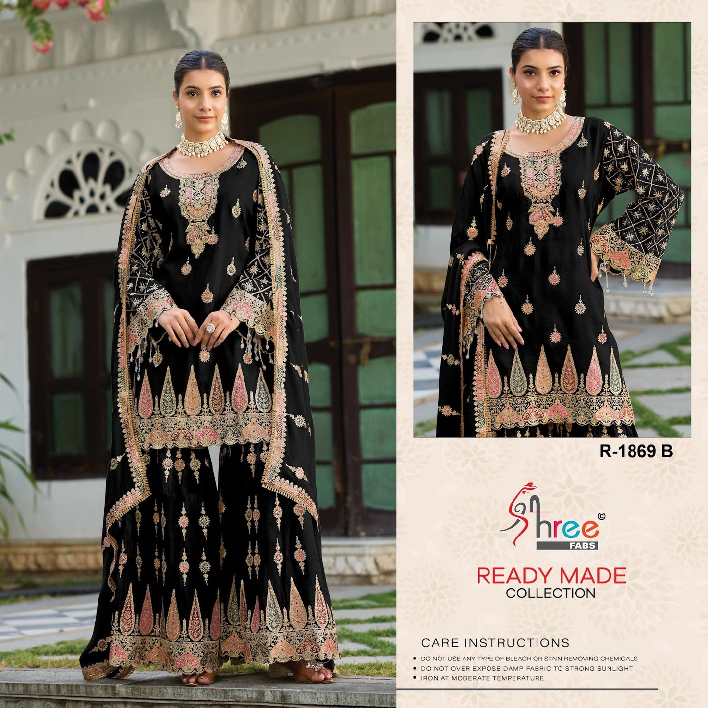R 1869 Shree Fabs Chinon Pakistani Readymade Suits Wholesale Price