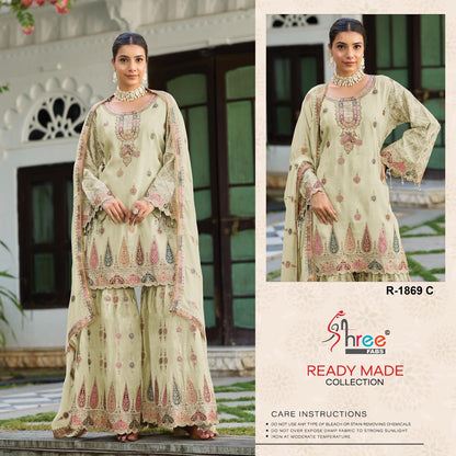 R 1869 Shree Fabs Chinon Pakistani Readymade Suits Wholesale Price