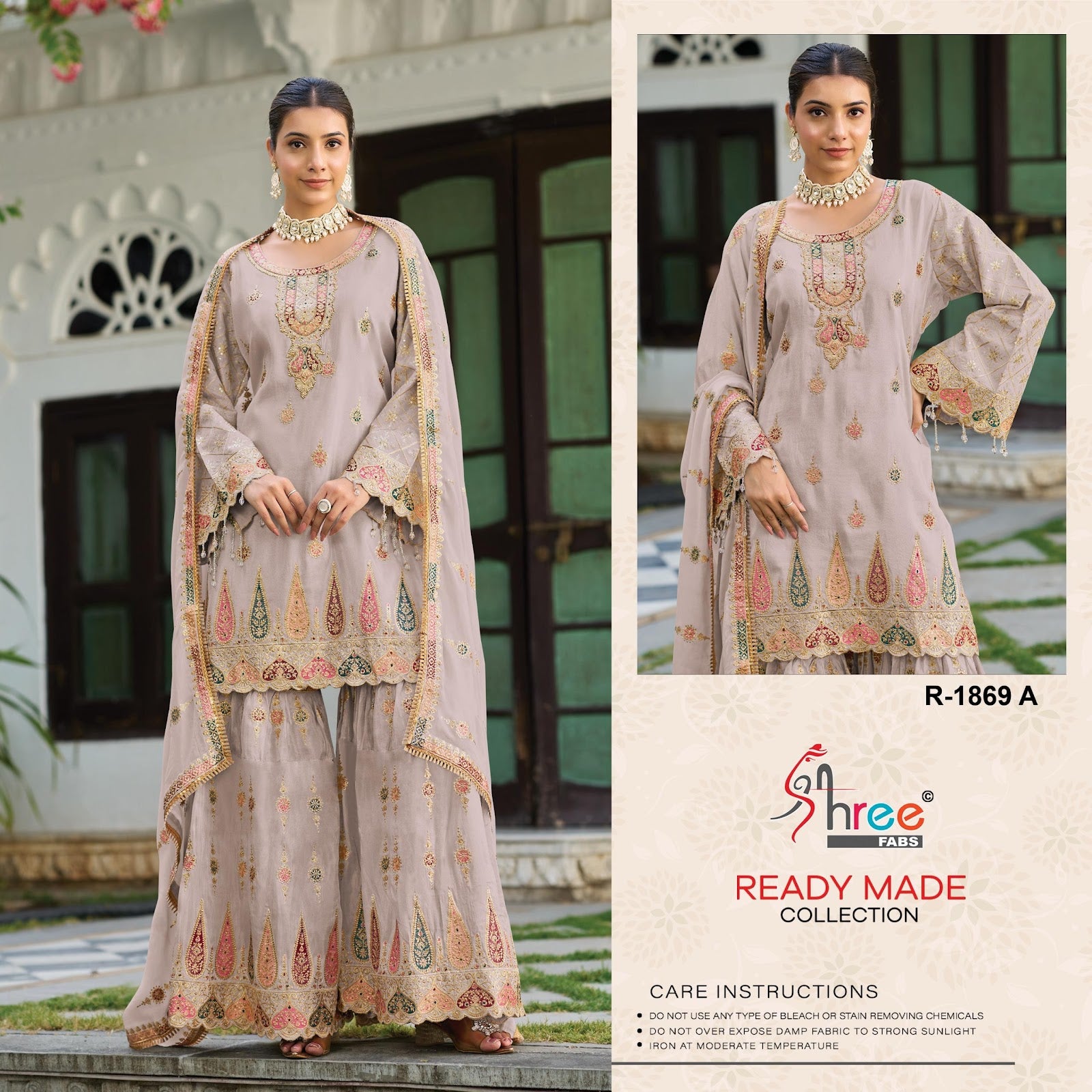 R 1869 Shree Fabs Chinon Pakistani Readymade Suits Wholesale Price