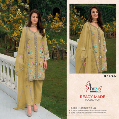R 1876 Shree Fabs Cambric Cotton Pakistani Readymade Suits Exporter India