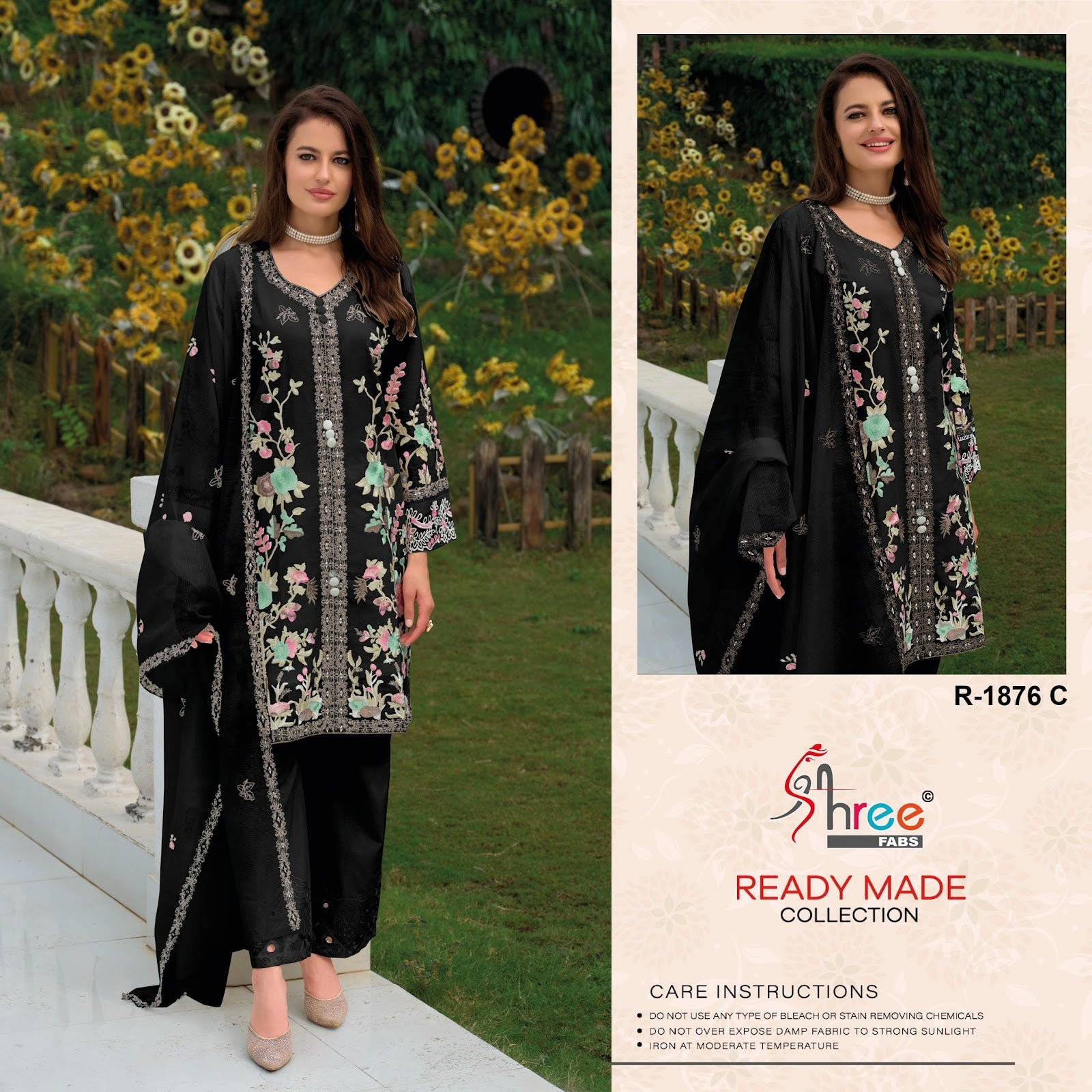 R 1876 Shree Fabs Cambric Cotton Pakistani Readymade Suits Exporter India