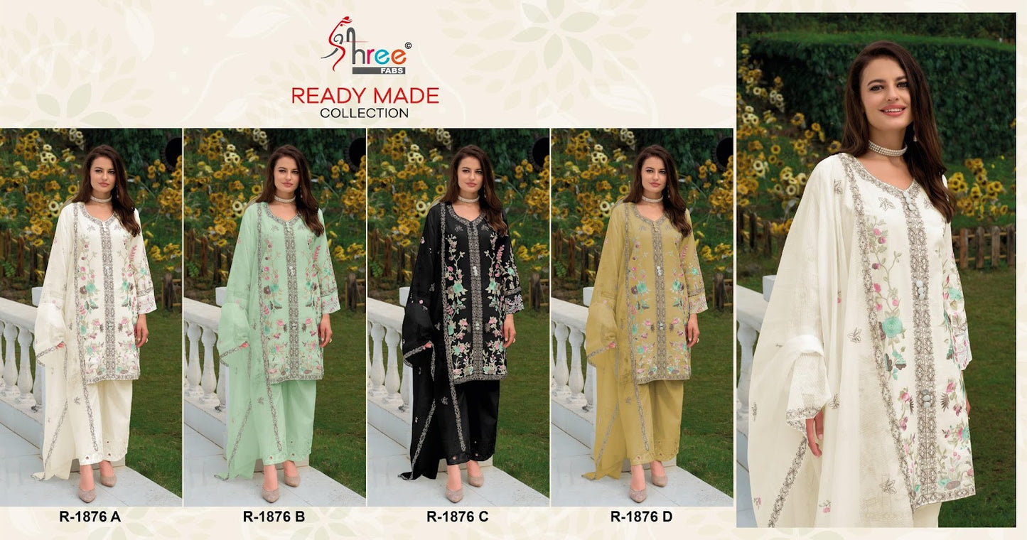 R 1876 Shree Fabs Cambric Cotton Pakistani Readymade Suits Exporter India