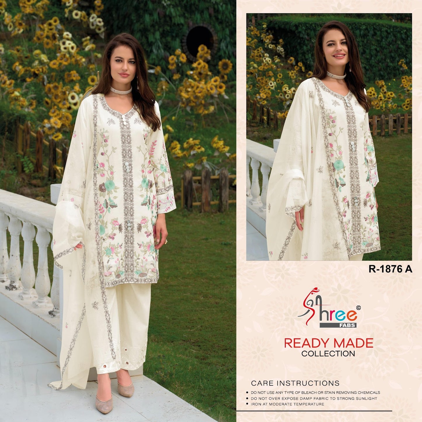R 1876 Shree Fabs Cambric Cotton Pakistani Readymade Suits Exporter India