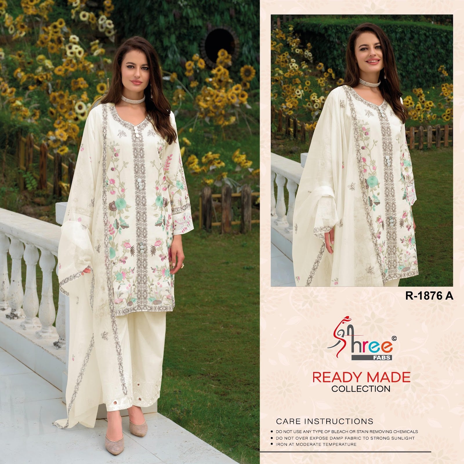 R 1876 Shree Fabs Cambric Cotton Pakistani Readymade Suits Exporter India