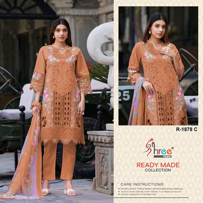R 1878 Shree Fabs Cambric Cotton Pakistani Readymade Suits Manufacturer
