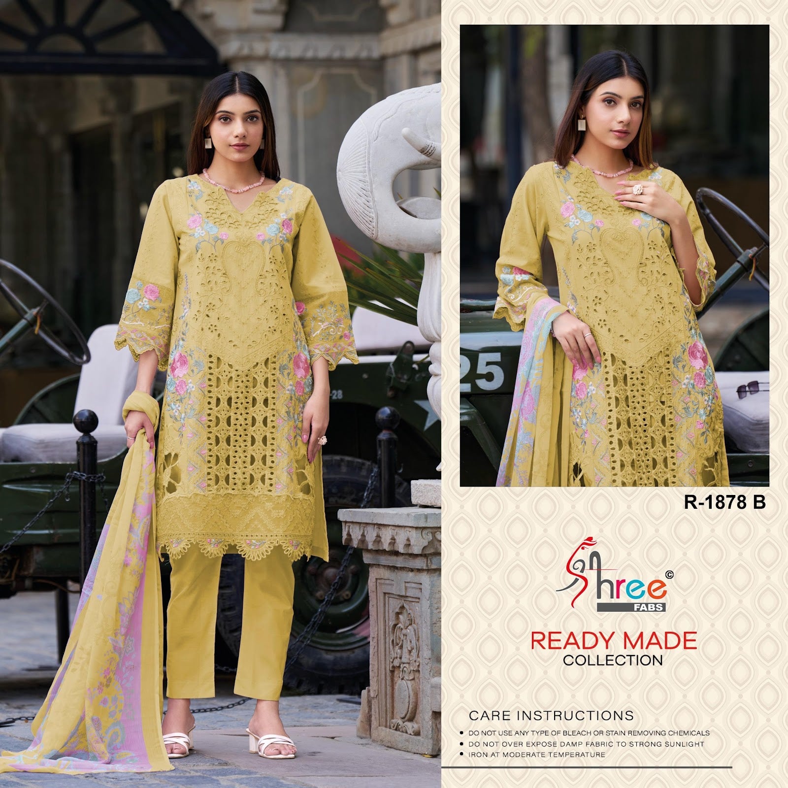 R 1878 Shree Fabs Cambric Cotton Pakistani Readymade Suits Manufacturer