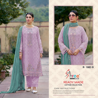 R 1883 Shree Fabs Cambric Cotton Pakistani Readymade Suits Exporter India