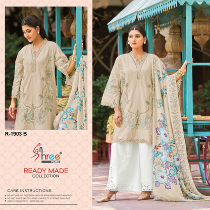 R 1903 Shree Fabs Cotton Lawn Pakistani Readymade Suits Supplier Ahmedabad