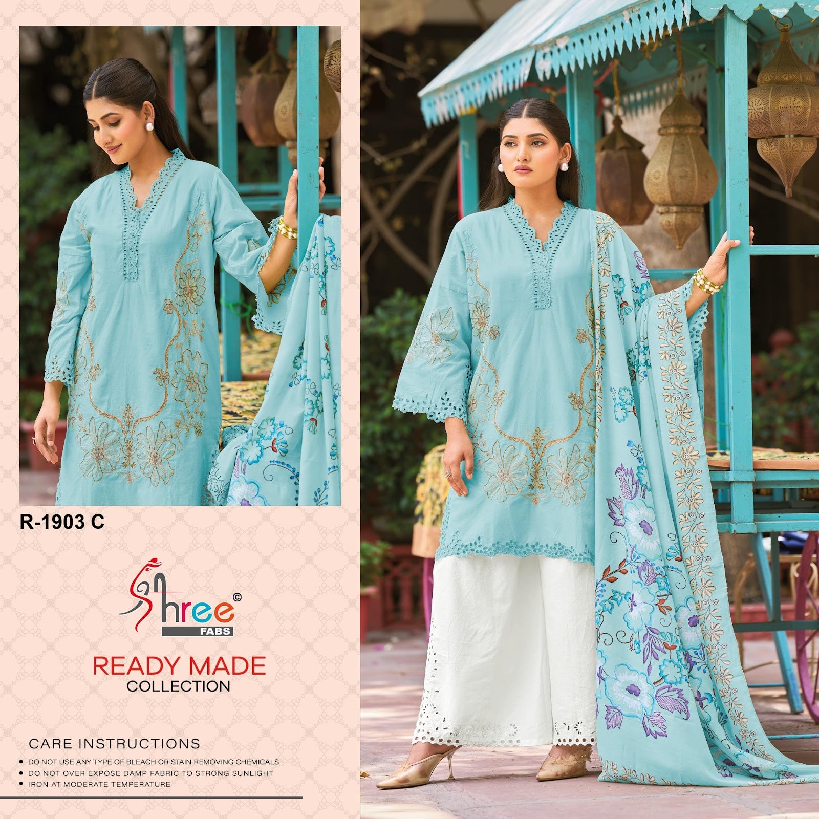 R 1903 Shree Fabs Cotton Lawn Pakistani Readymade Suits Supplier Ahmedabad