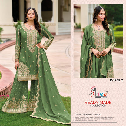 R 1955 Shree Fabs Chinon Pakistani Readymade Suits Manufacturer Gujarat