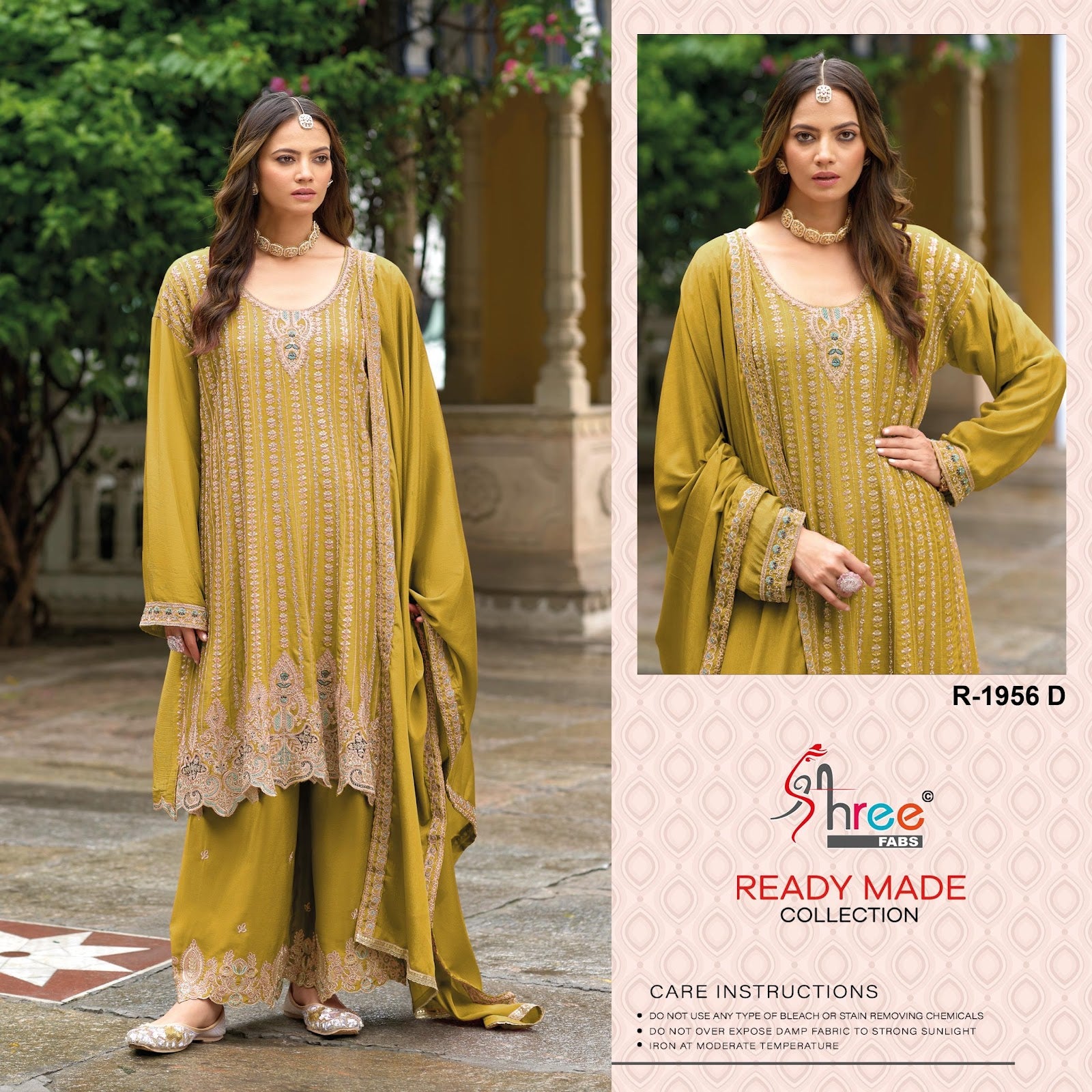 R 1956 Shree Fabs Chinon Pakistani Readymade Suits Exporter