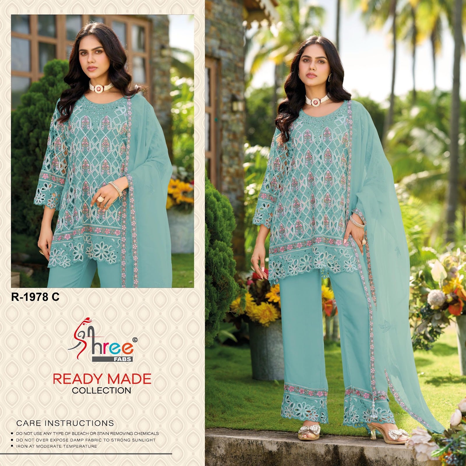 R 1978 Shree Fabs Chinon Pakistani Readymade Suits Supplier India