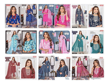R 2045-2053 Ramdev Creation Readymade Cotton Pant Suits Exporter Gujarat