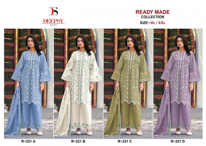 R 221 Deepsy Cotton Pakistani Readymade Suits Wholesaler India