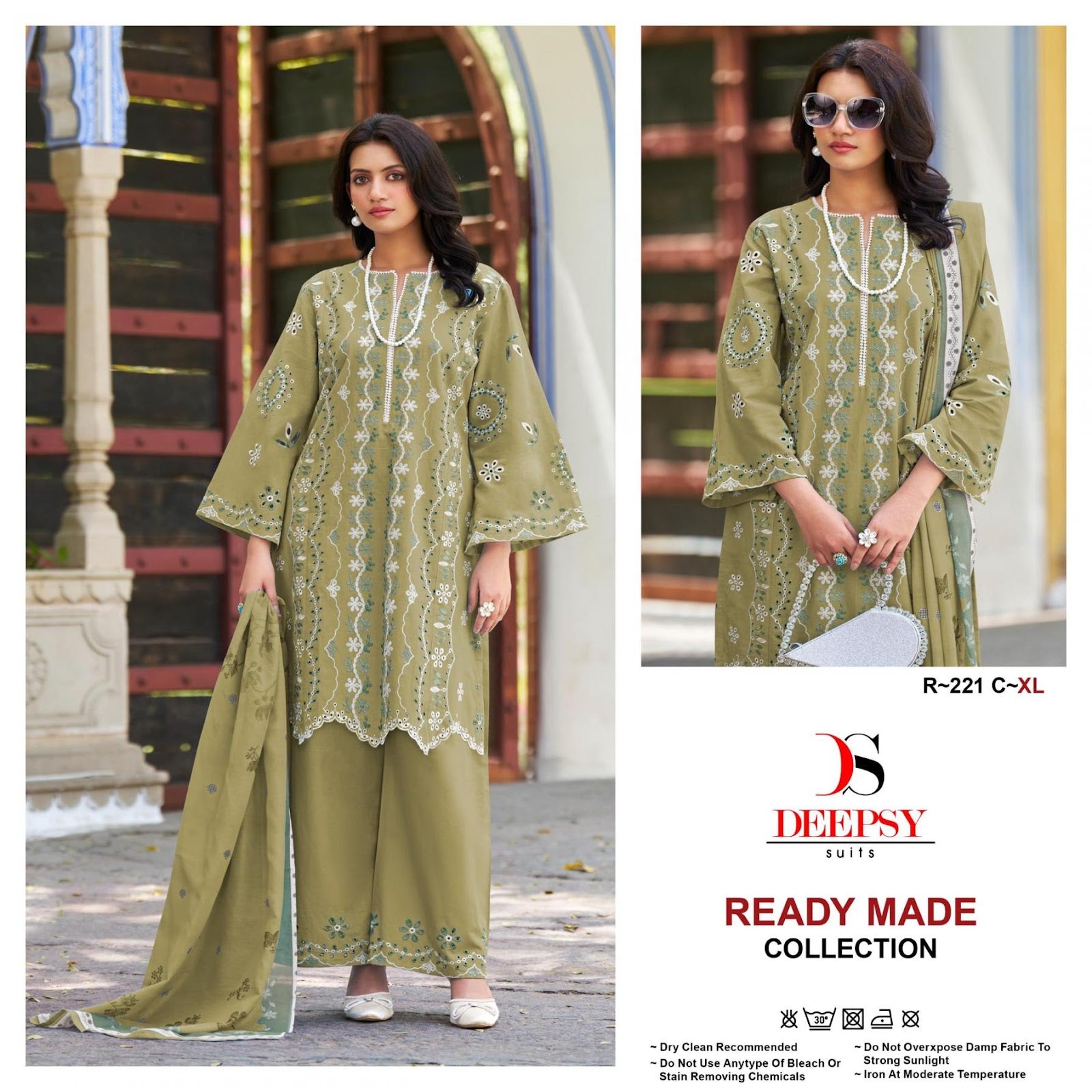 R 221 Deepsy Cotton Pakistani Readymade Suits Wholesaler India
