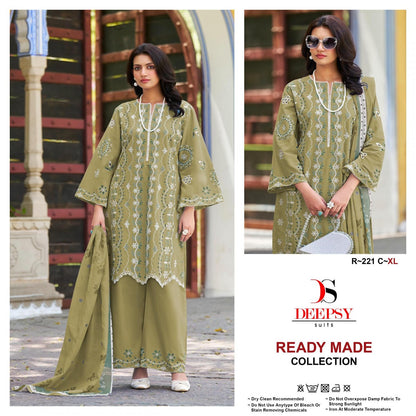 R 221 Deepsy Cotton Pakistani Readymade Suits Wholesaler India