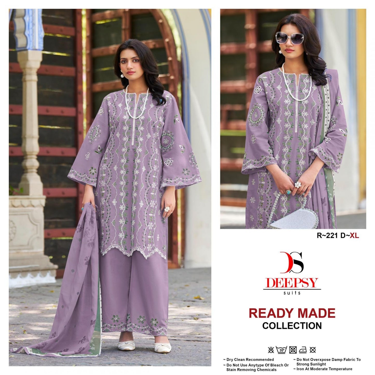 R 221 Deepsy Cotton Pakistani Readymade Suits Wholesaler India