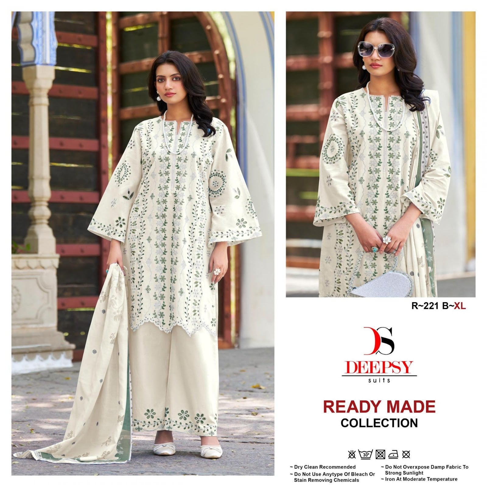 R 221 Deepsy Cotton Pakistani Readymade Suits Wholesaler India