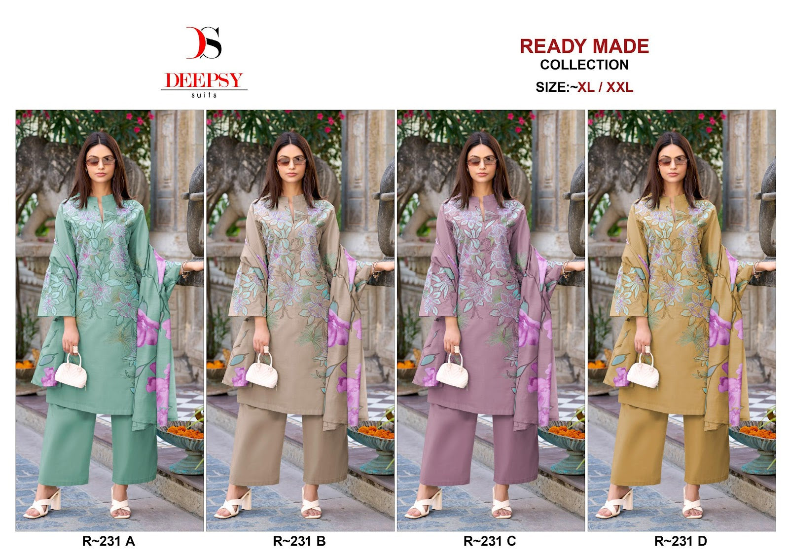 R 231 Deepsy Cotton Pakistani Readymade Suits Wholesale