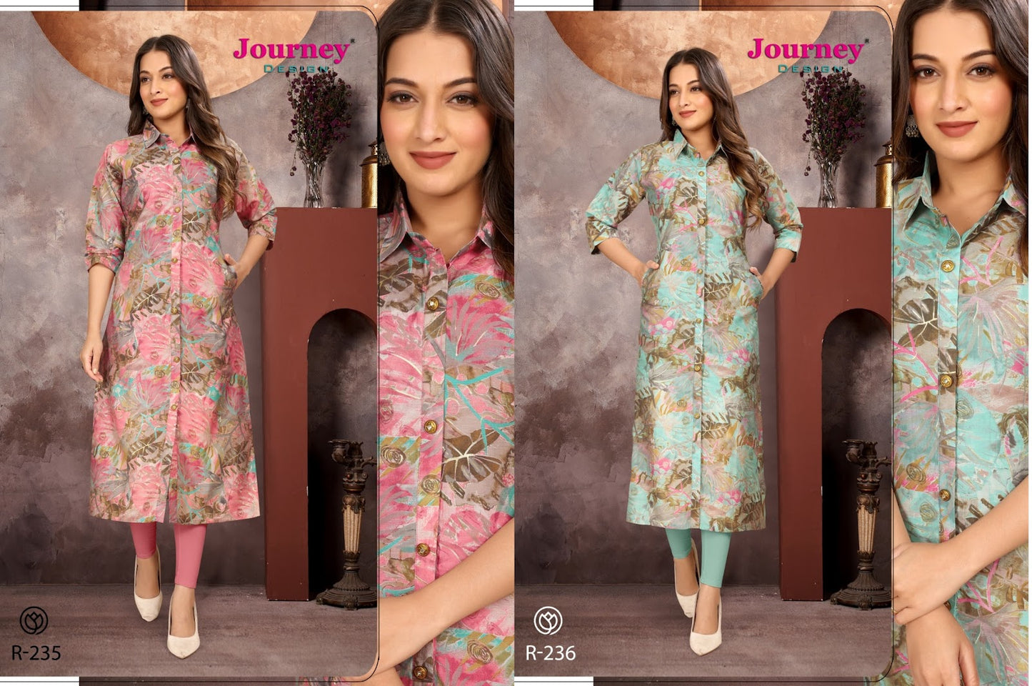 R 235-236 Journey Design Modal Chanderi Kurti With Pocket Exporter