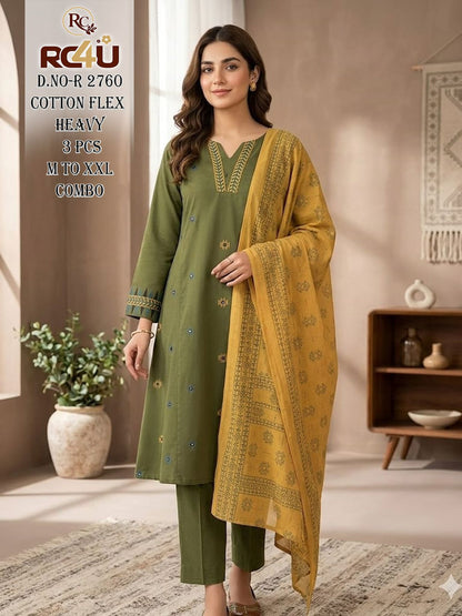 R 2760-2761 Ramdev Creation Cotton Readymade Anarkali Suits Manufacturer India