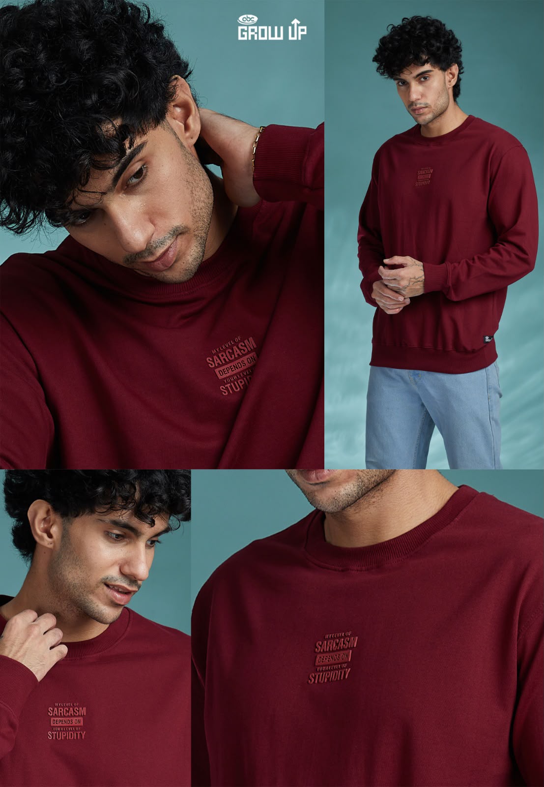 R 303 Full Sleeves Growup Cotton Looper Mens Tshirts Manufacturer Gujarat