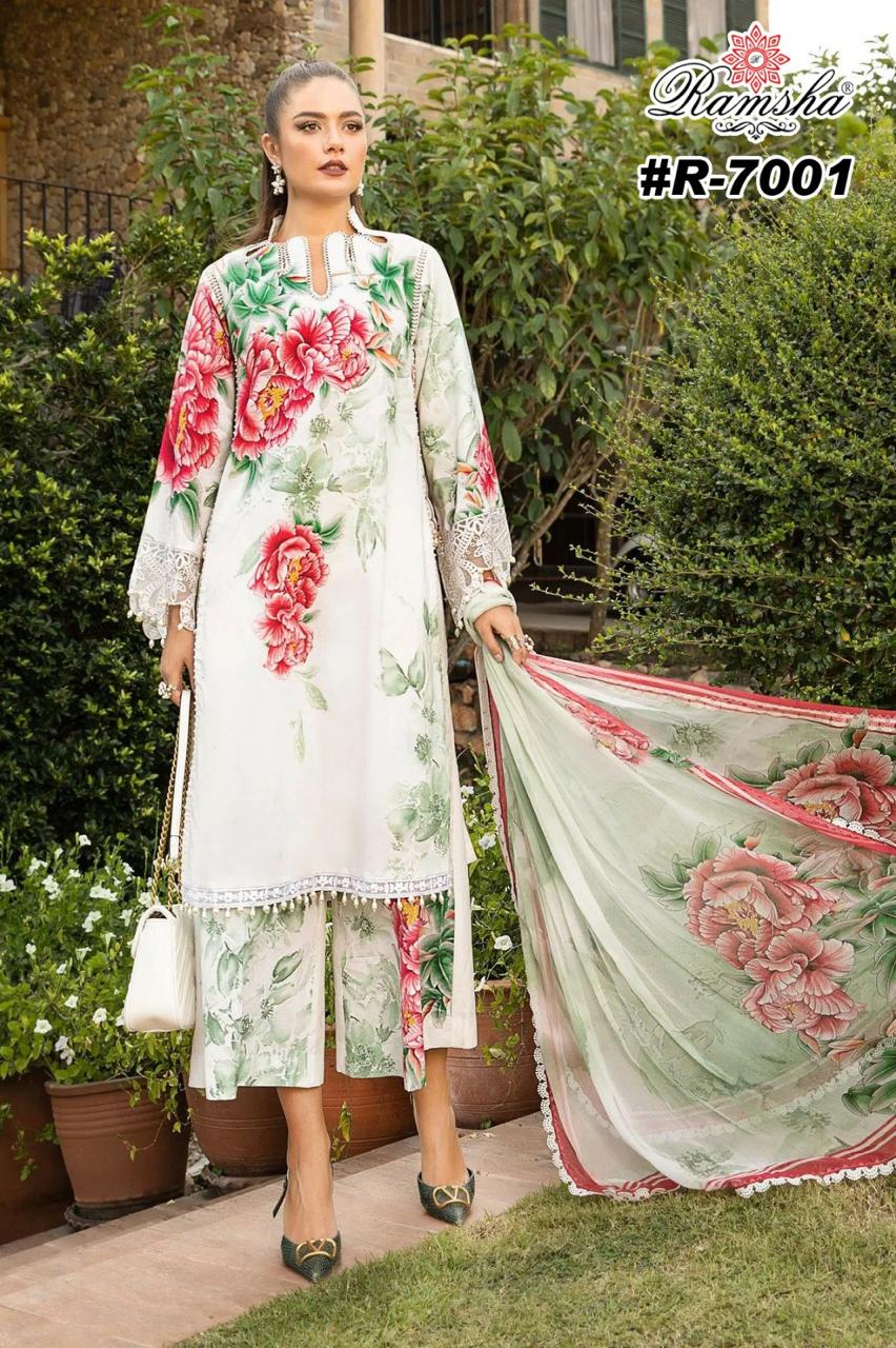 R 7001-7004 Ramsha Pakistani Patch Work Suits Wholesaler India