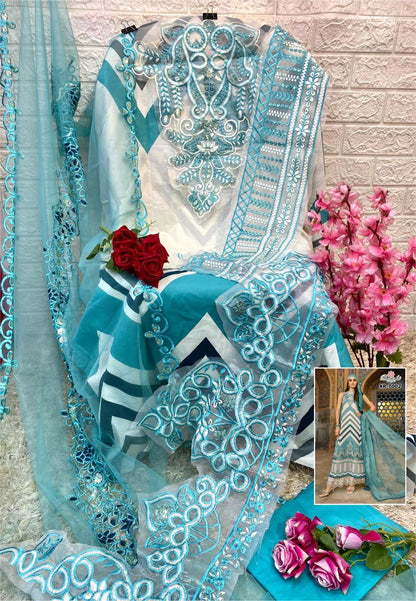 R 7001-7004 Ramsha Pakistani Patch Work Suits Wholesaler India