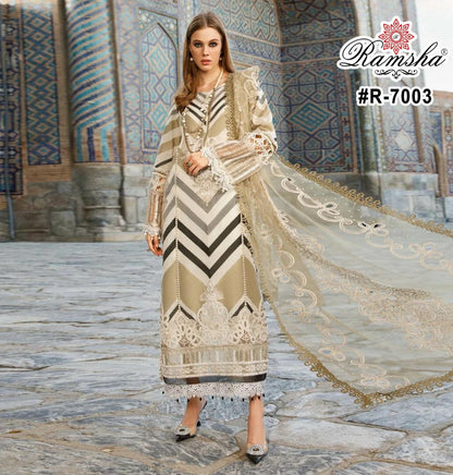 R 7001-7004 Ramsha Pakistani Patch Work Suits Wholesaler India