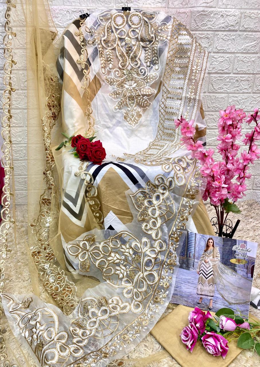 R 7001-7004 Ramsha Pakistani Patch Work Suits Wholesaler India