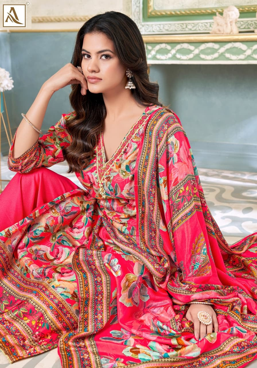 Raabia Edition 4 Alok Viscose Muslin Karachi Salwar Suits Manufacturer Gujarat