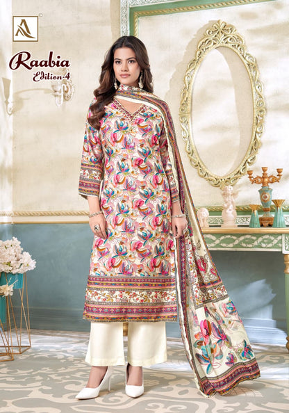 Raabia Edition 4 Alok Viscose Muslin Karachi Salwar Suits Manufacturer Gujarat