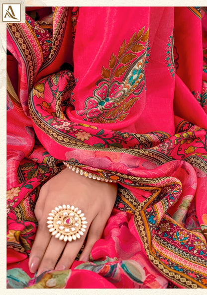 Raabia Edition 4 Alok Viscose Muslin Karachi Salwar Suits Manufacturer Gujarat