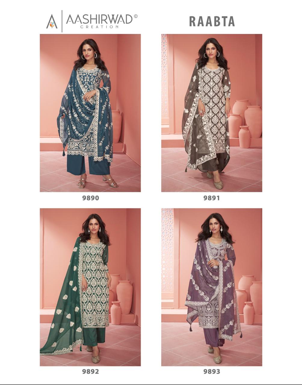 Raabta Aashirwad Creation Organza Pant Style Suits