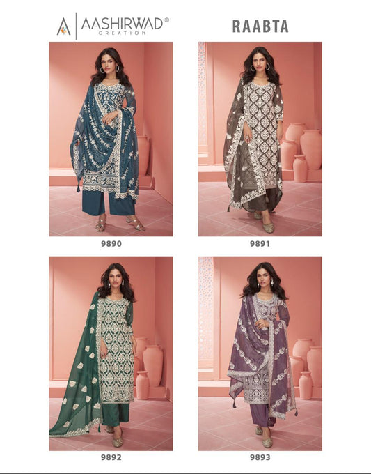 Raabta Aashirwad Creation Organza Pant Style Suits