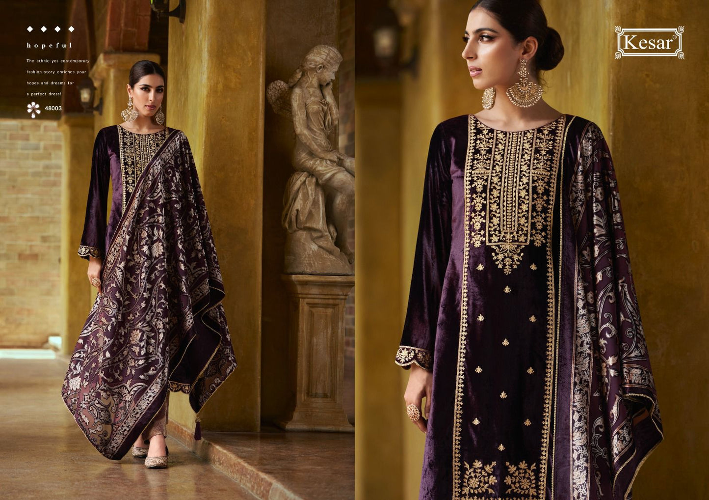 Raabta Kesar Velvet Suits Supplier