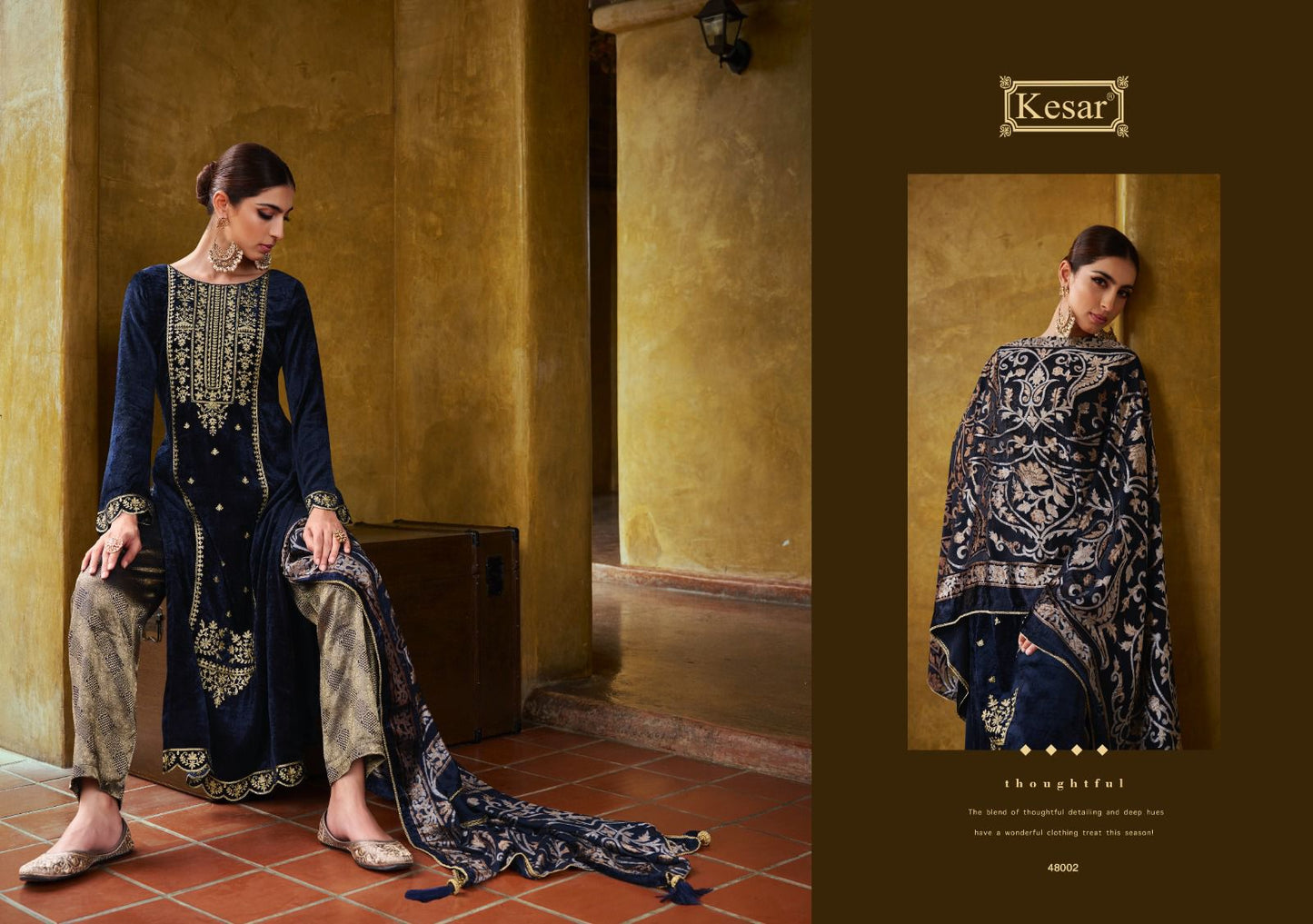 Raabta Kesar Velvet Suits Supplier