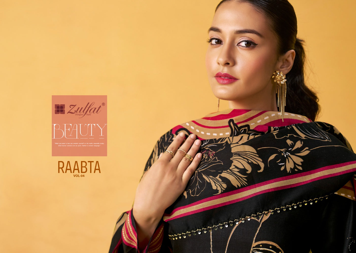Raabta Vol 4 Zulfat Designer Jam Cotton Karachi Salwar Suits Wholesaler Ahmedabad