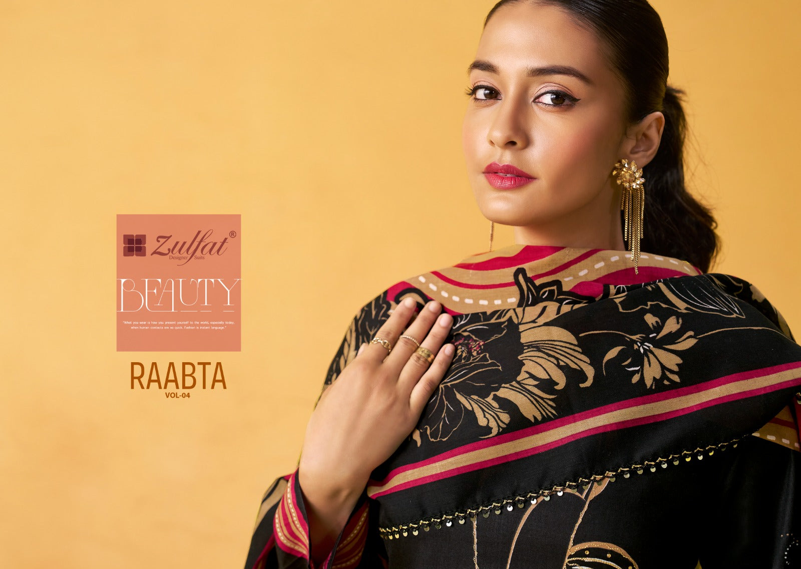 Raabta Vol 4 Zulfat Designer Jam Cotton Karachi Salwar Suits Wholesaler Ahmedabad