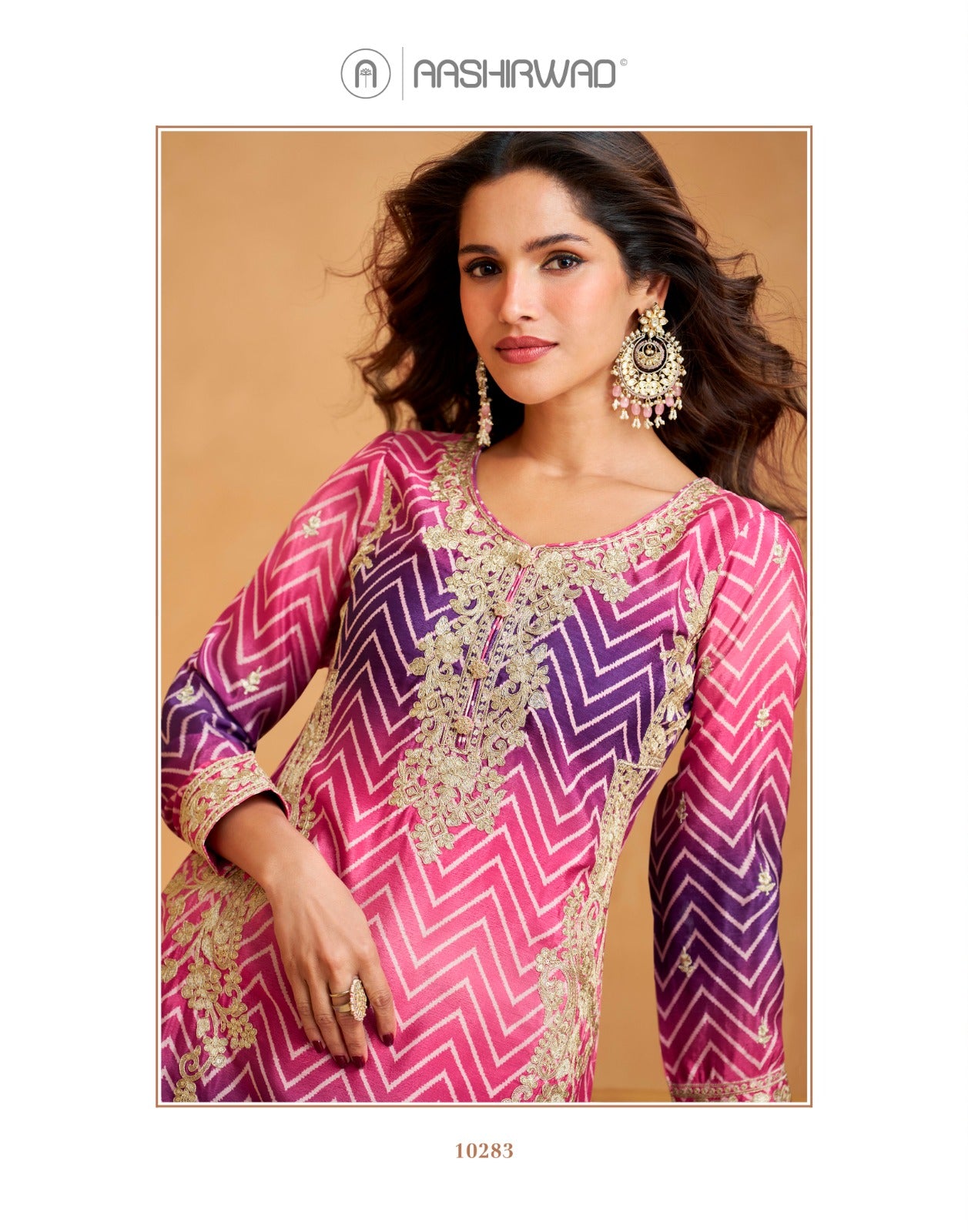 Raaga Aashirwad Creation Chinnon Silk Readymade Suits Manufacturer Gujarat