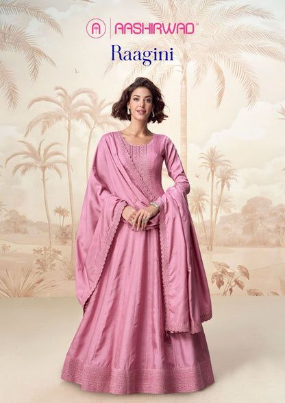 रागिनी आशीर्वाद क्रिएशन प्रीमियम सिल्क गाउन दुपट्टा सेट थोक विक्रेता गुजरात