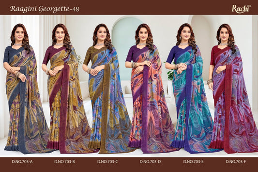 Raagini Georgette Vol 46 To 49 Ruchi Sarees Wholesaler India