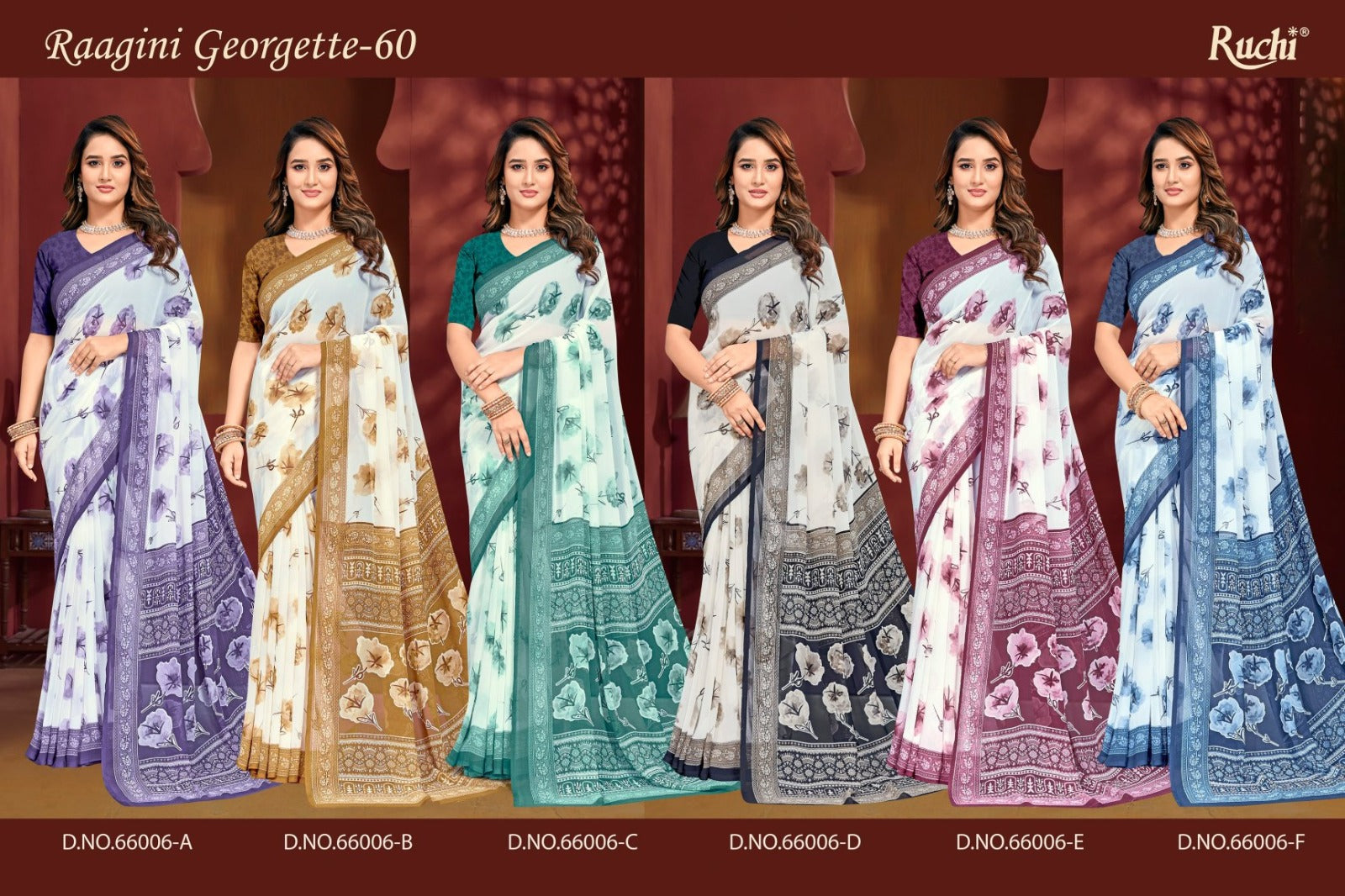 Raagini Georgette Vol 60 Ruchi Sarees Wholesaler Ahmedabad