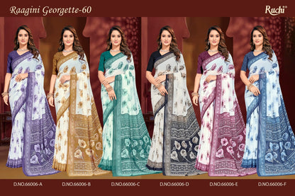 Raagini Georgette Vol 60 Ruchi Sarees Wholesaler Ahmedabad