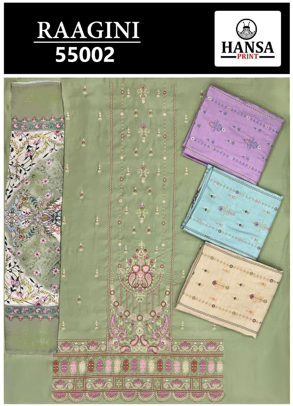 Raagini Hansa Prints Muslin Salwar Suits Exporter