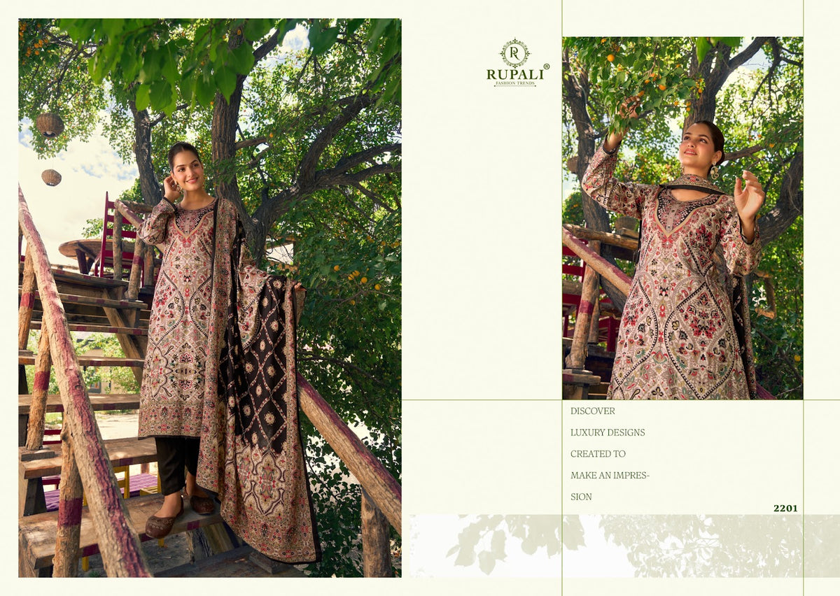 Raaha Rupali Viscose Pashmina Suits Exporter
